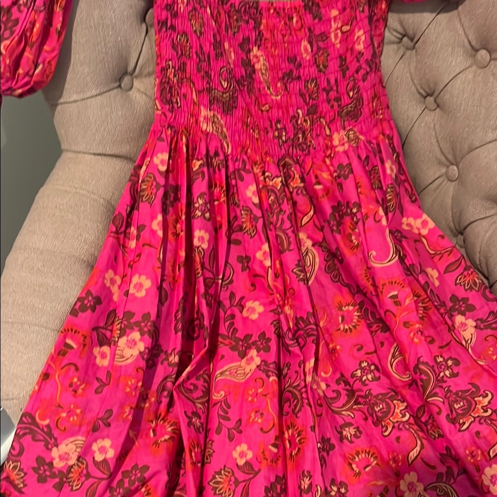Misa Los Angeles Pink Off-the-Shoulder Sundress